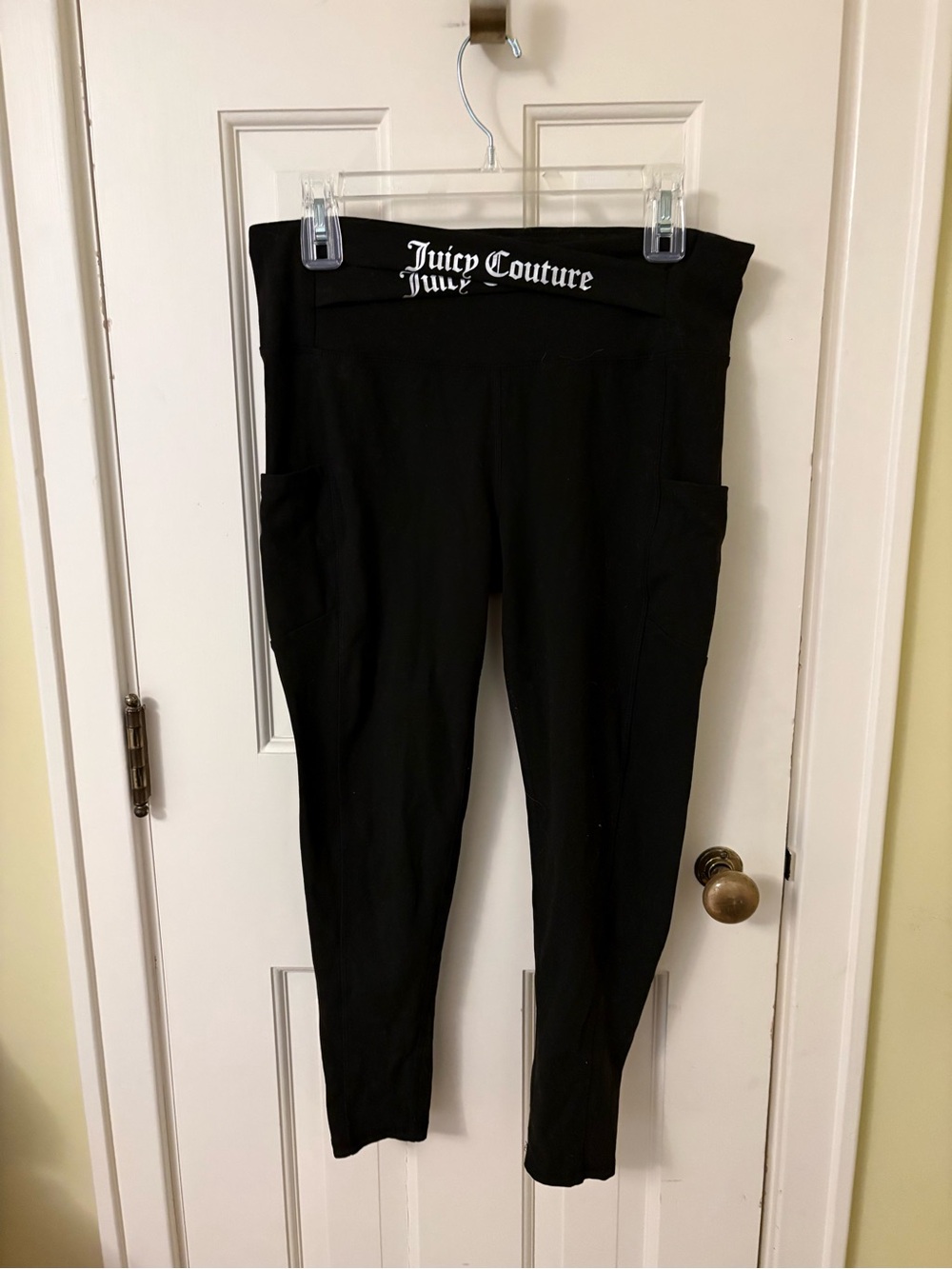 Juicy Couture Black Logo Waistband Leggings with Pockets